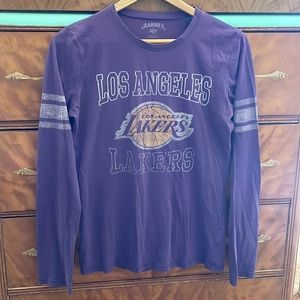 Women Long Sleeve Los Angeles Lakers Basketball Shirt Tee Size Medium